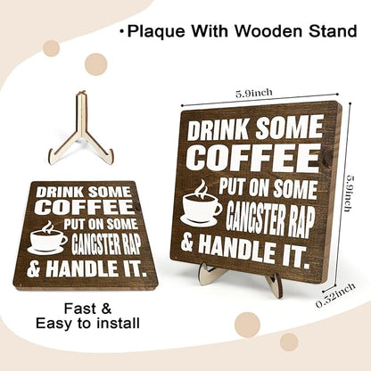 Coffee Bar Sign Plaque, Coffee Signs for Coffee Station, Vintage Coffee Sign Decor for Kitchen, Coffee Bar Accessories, Farmhouse Cafe Sign - Image 2