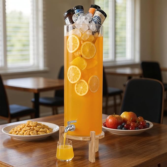 Beverage Dispenser,4.1 Gallon Glass Drink Dispenser with Stand,Glass water dispenser with Spigot, Large Drink Dispensers for Parties,Water Dispensers for Bar,Wedding,Restaurants 15L - Image 6