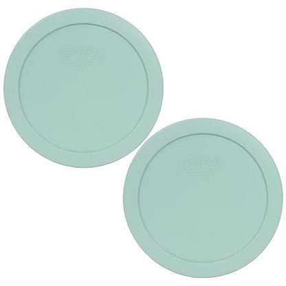 Pyrex 7201-PC Round 4 Cup Storage Lid for Glass Bowls (2, Muddy Aqua) by Pyrex