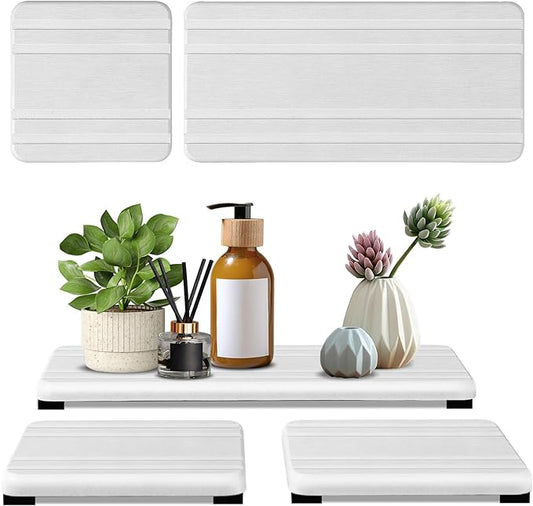 3PCS Water Absorbing Stone Tray, DryingNeat Diatomite Stone Sink Tray, Instant Dry Sink Coasters, Kitchen Sponge Hand Soap Holder, Bathroom Sink Vanity Trays,8 * 4inch and 4 * 4inch by Unknown