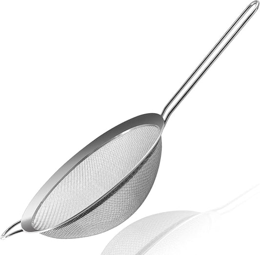 Anaeat Fine Mesh Strainers - Premium Stainless Steel Colander Sieve Sifters, with Durable Mesh and Sturdy Handle, Excellent for Sifting Dry ingredients, Flour, Pastas, Rice, Tea (7.09"）