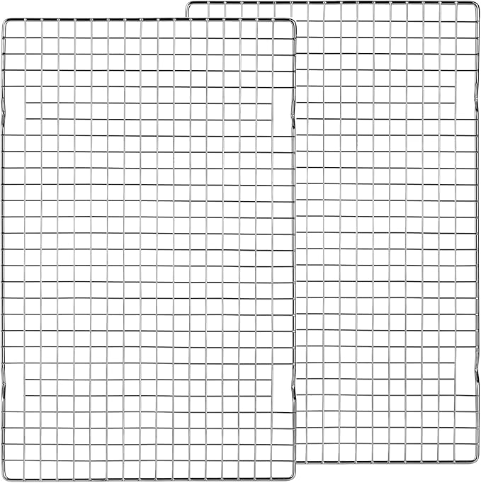 Tebery 2 Pack Heavy-Duty Wire Cooking Rack Baking Racks Fits Half Sheet Pan, Nonstick Baking & Cooling Grid for Roasting, Cooking, Grilling, Drying - 16" x 10" by Tebery