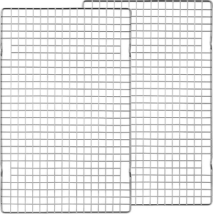 Tebery 2 Pack Heavy-Duty Wire Cooking Rack Baking Racks Fits Half Sheet Pan, Nonstick Baking & Cooling Grid for Roasting, Cooking, Grilling, Drying - 16" x 10" by Tebery