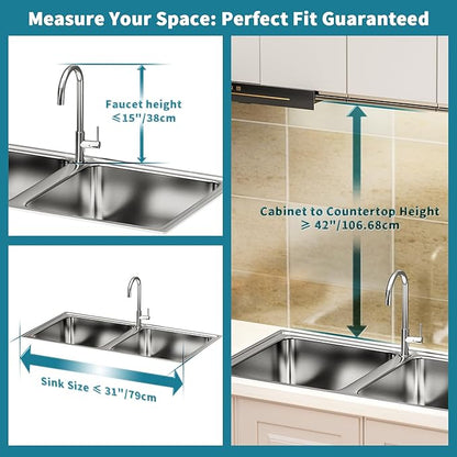 HOWDIA Stainless Steel 2-Tier Over The Sink Dish Drying Rack with Utensil Holder, Large, for Kitchen Counter - Image 2