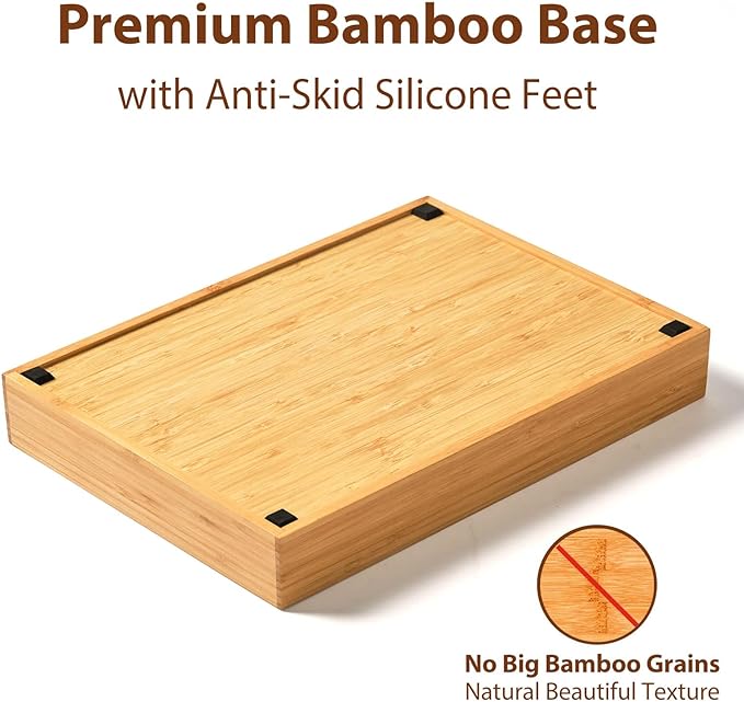 Umilife Bamboo Kitchen Drawer Organizer, 9 Inch Silverware Utensils Tray Holder for Small Drawer, Wood Caddy for Flatware Cutlery Knives - Image 4