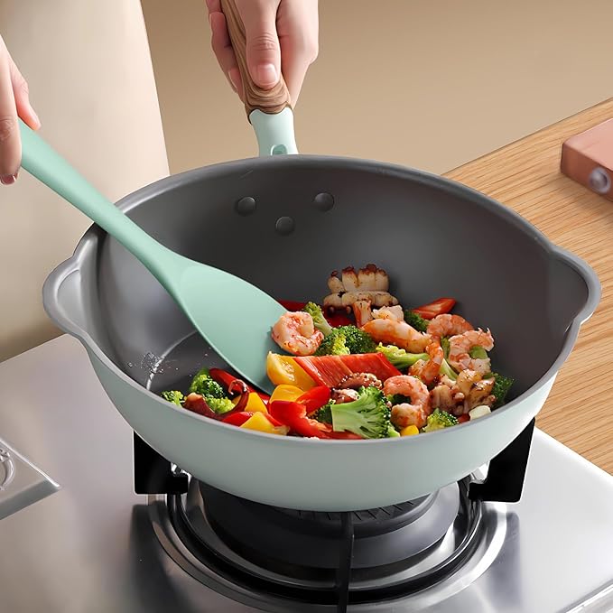 AOTHOD Silicone Cooking Utensils Set - 446°F Heat Resistant Silicone Kitchen Utensils,Spatula,Spoon, Kitchen Utensil Sets Gadgets Tools Set for Nonstick Cookware,Dishwasher Safe BPA FREE (Multicolor) - Image 6
