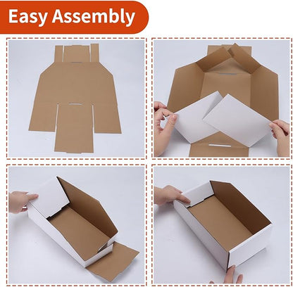 ZBEIVAN Cardboard Storage Bins Boxes 35 Packs 12x4x4.5 Inches, Easy Assembly Pantry Organizer Bins for Shelf, White