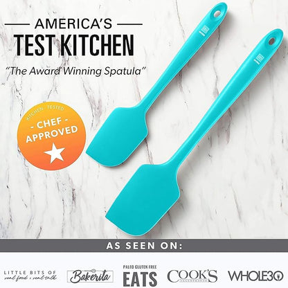 DI ORO Silicone Spatula Set - Rubber Kitchen Spatulas for Baking, Cooking, & Mixing - 600°F Heat-Resistant & BPA Free Silicone Scraper Spatulas for Nonstick Cookware - Dishwasher Safe (5pc, Teal)