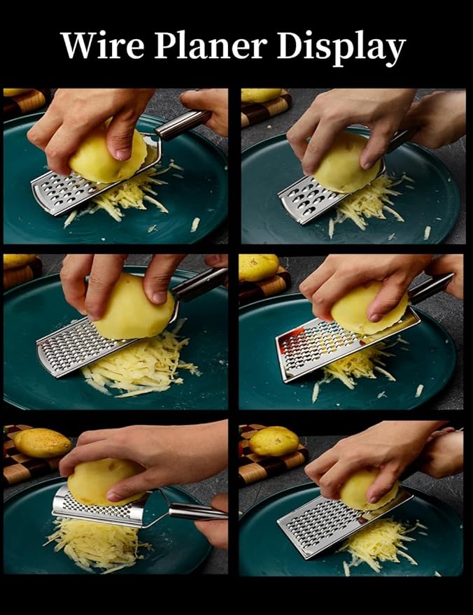 1Pack Stainless Steel Cheese Grater, Handheld Cheese Grater, Ergonomic Vegetable Zester, Ultra-Sharp Handheld Grater & Citrus Zester for Cheese, Fruits and Vegetables - Image 4