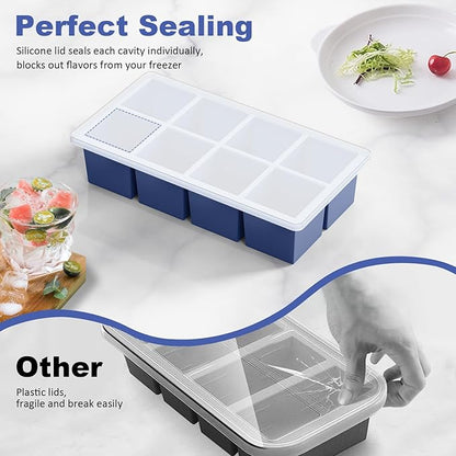 Large Ice Cube Trays for Whiskey: GGOW Big Silicone Ice Cube Trays 2Inch- Huge Square Ice Cubed Tray for Whisky and Cocktail - Image 3