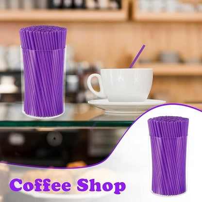 500 Pcs Neon Purple Acrylic Coffee Stirrers Set - Holder, Stir Straws for Milk, Cocktail Drinks - Home, Kitchen, Party Supplies - Image 5