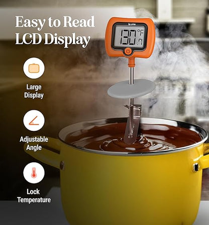 Digital Candy Thermometer with Pot Clip, 10" Long Stainless Steel Probe, Instant Read Kitchen Thermometer for Cooking, Baking, and Candy Making - Image 5