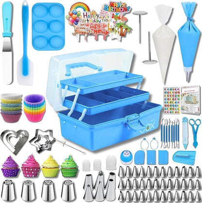 Cake Decorating Tools Supplies Kit: 274pcs Baking Accessories with Storage Case - Piping Bags and Icing Tips Set - Cupcake Cookie Frosting Fondant Bakery Set for Adults Beginners or Professional by CreamFrostingandCookieDeco