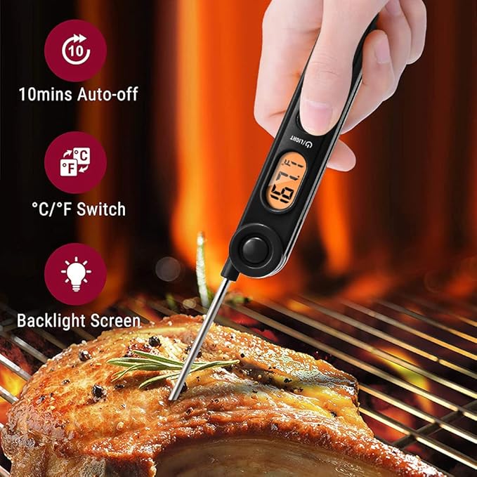 TempPro Digital Meat Thermometer with Temperature Indicator, Instant Read Food Thermometer with Pop-up Meat Probe and Backlight for Oil Deep Fry Smoker BBQ Grill Kitchen Candy (Previously ThermoPro) - Image 2