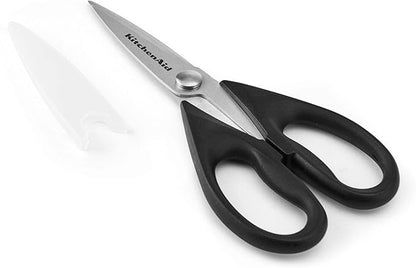 KitchenAid All Purpose Kitchen Shears with Protective Sheath for Everyday use, Dishwasher Safe Stainless Steel Scissors with Comfort Grip, 8.72-Inch, Black and Amazon Basics Multipurpose, Comfort Grip, PVD Coated, Stainless Steel Office Scissors, 3-Pac...