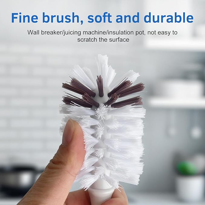 Long Handle Kitchen Cleaning Brush Set of 2, Long Handle Tableware Brush for Dishes, Sinks, pots, Pans, Long Handle Bottle Brush for Water Bottles, Glassware - Image 4
