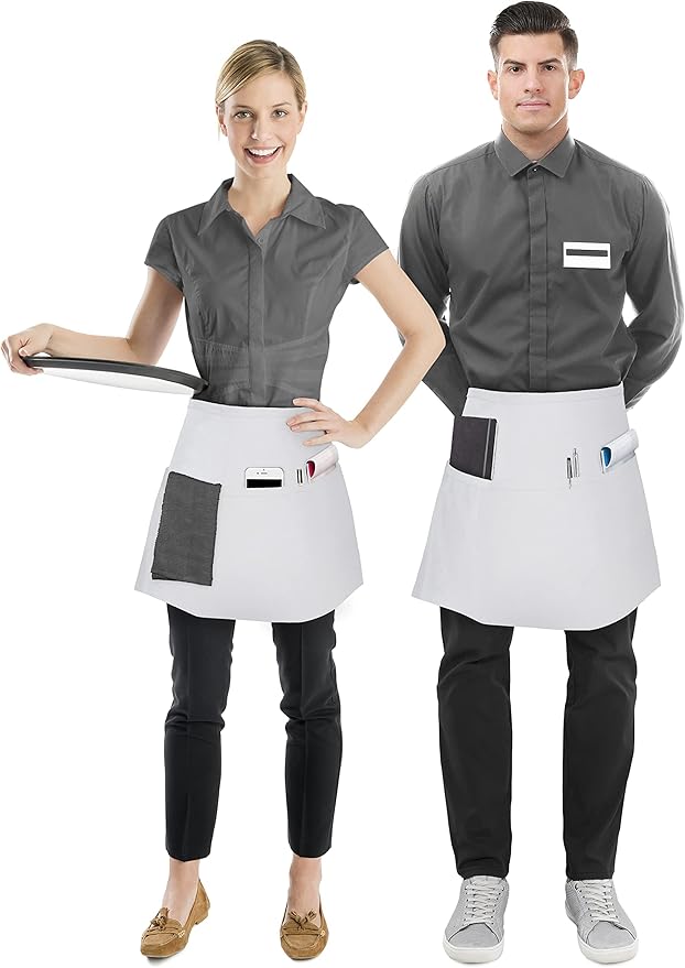 Utopia Wear 4 Pack Server Aprons with 3 Pockets, Waiter and Waitress Waist Aprons for Women with Pockets, Men Short Aprons - Image 2