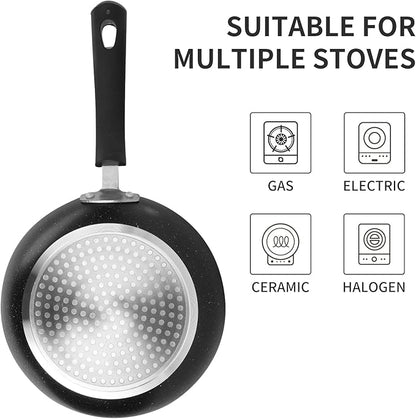 Frying Pan 3-Piece Set, Nonstick Skillet Set for Induction Cooktop, Frying Pan Nonstick 8 Inch+9.5 Inch +11 Inch (Black) - Image 5