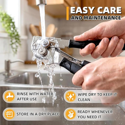 Manual Can Opener,Easy-Grip Hand Crank Can Opener for Seniors & Arthritis - Ergonomic Manual Opener, Heavy Duty for Large Cans, Safe & Comfortable Use at Home or Restaurant - Image 5