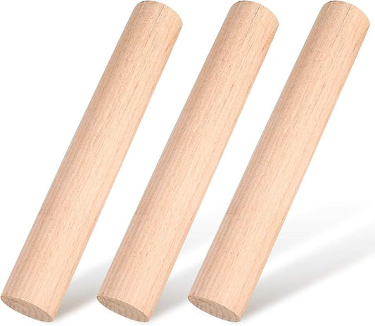 Patelai 3 Pieces Small Wooden Rolling Pin, Dumpling Dough Roller Wooden Mini Rolling Pins Kitchen Utensil Tool for Fondant, Pasta, Bread, Pastry, Cookies, Pizza, Pie, Cylinder Style, 6.3 Inch by Patelai