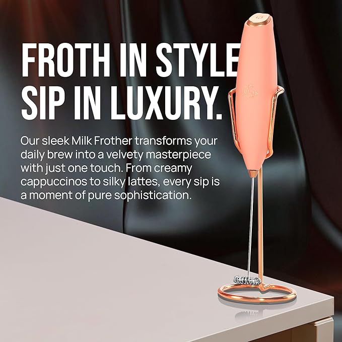 Zulay Kitchen Executive Series Luxury Gift Milk Frother with 4 Duracell Batteries – Handheld Electric Foam Maker for Coffee, Lattes & Hot Chocolate – Deluxe Finish, Ultimate Gift for Coffee Lovers - Image 6