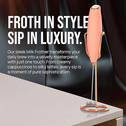 Zulay Kitchen Executive Series Luxury Gift Milk Frother with 4 Duracell Batteries – Handheld Electric Foam Maker for Coffee, Lattes & Hot Chocolate – Deluxe Finish, Ultimate Gift for Coffee Lovers - Image 6