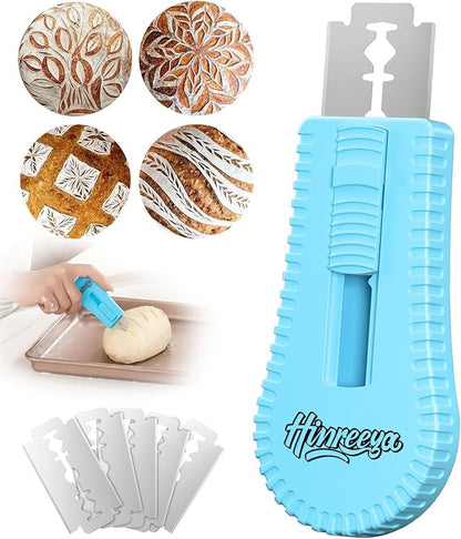 Extractable & Magnetic Bread lame Dough Scoring Tool, Professional Sourdough Bread Baking Supplies & Bread Knife for Sourdough - Scoring Patterns Booklet & 5 Razor Blades