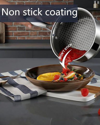USELUCK Nonstick 2-QT Saucepan with Glass Lid,Stainless Steel Pot,Stay-Cool Handle,Dishwasher-Safe,Oven-Safe,Induciton Ready,Compatible with All Cooktops. - Image 3