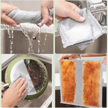 Kitchen Dish Soap Dispenser with Sponge Holder, 2-in-1 Countertop Soap Pump Dispenser, Soap Dispenser for Kitchen Sink with 2-Packs Wire Dishwashing Rag,Black - Image 6