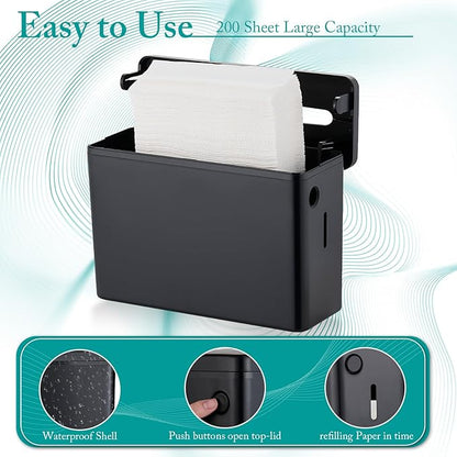 Paper Towel Dispenser Countertop, Multifold Trifold Z-Fold Paper Towel Holder, Hand Towel Dispenser for Kitchen Bathroom Commercial,Single Sheet Dispensing, Non-Slip Base
