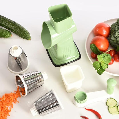 Rotary Cheese Grater Hand Crank Transparent - Shredder Slicer Grinder 3 Stainless Steel Blades, Stable Suction, Labor-Saving Handle, Safe Kitchen Tool for Cheese, Vegetable, Nuts, Chocolate - Image 8
