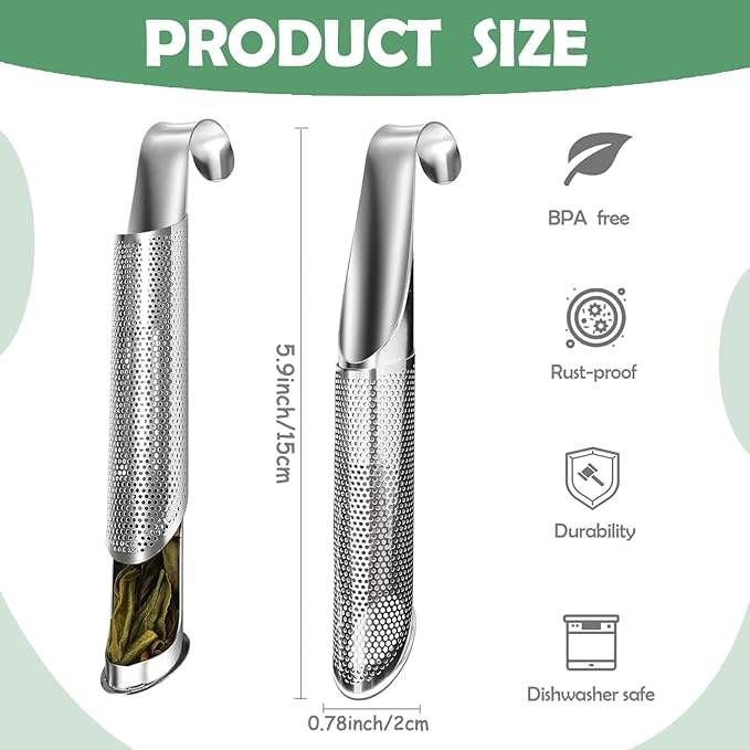 2 Pack Tea Infusers, Extra Fine Mesh Tea Strainer for Loose Tea, Stainless Steel Long Handle Tea Steeper Diffuser for Leaf Tea, Coffee, Spices, Seasonings - Image 7