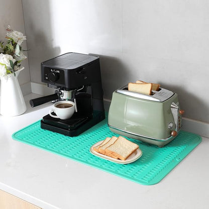 MicoYang Silicone Dish Drying Mat for Multiple Usage,Easy clean,Eco-friendly,Heat-resistant Silicone Mat for Kitchen Counter or Sink,Refrigerator or Drawer Liner Mint 3XL 28 inches x 18 inches - Image 8