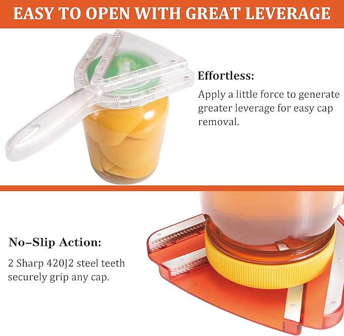 Uinxan Jar Opener for Weak Hand & Seniors with Arthritis,Easy Twist Off Bottle Caps,Patent | Unique Kitchen Gadgets,Handheld Lid Top Open for Elderly/Women/Men (Transparent) - Image 3