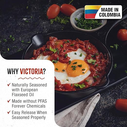 Victoria 6.5-Inch Cast Iron Skillet, Pre-Seasoned Cast-Iron Frying Pan with Long Handle, Made in Colombia - Image 2