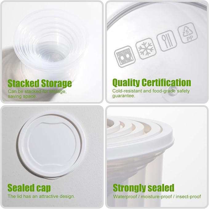 NVTED Big Bowl Food Storage Containers With Cover, Fresh-Keeping Transparent Storage Round Box Household Refrigerator Food Container for Everyday Use to Preserve Freshness (5, Circular) - Image 7