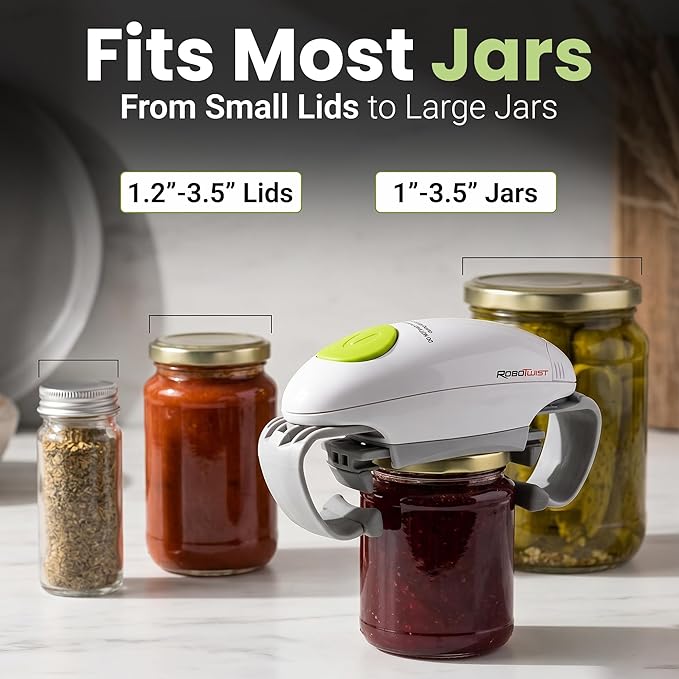 Robotwist Automatic Jar Opener, Deluxe Model with Improved Torque, Robo Twist Kitchen Gadgets for Home, Electric Handsfree Easy Jar Opener – Works on All Jar Sizes, As Seen on TV - Image 7