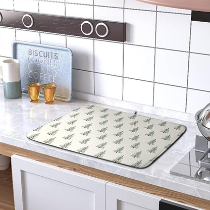 Christmas Tree Dish Drying Mat Winter Xmas Holiday Drying Mats Microfiber Absorbent Dishes Drying Pad Reusable Washable Kitchen Countertop Protector Dish Drainer Rack Mat 16x18 Inch - Image 5