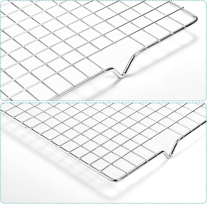 Tebery 2 Pack Heavy-Duty Wire Cooking Rack Baking Racks Fits Half Sheet Pan, Nonstick Baking & Cooling Grid for Roasting, Cooking, Grilling, Drying - 16" x 10" - Image 3