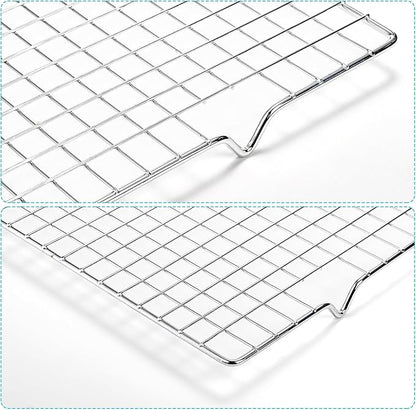 Tebery 2 Pack Heavy-Duty Wire Cooking Rack Baking Racks Fits Half Sheet Pan, Nonstick Baking & Cooling Grid for Roasting, Cooking, Grilling, Drying - 16" x 10" - Image 3