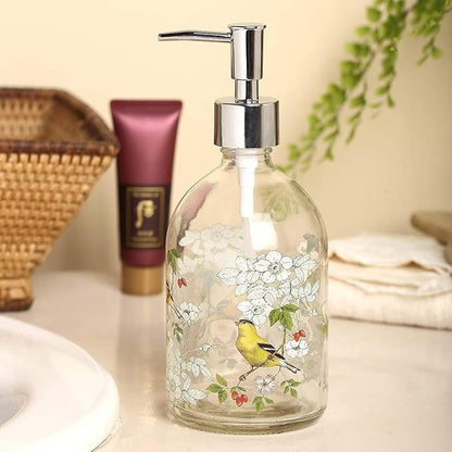 Topadorn 17oz Glass Soap Dispenser with Plastic Pump for Kitchen and Bathroom, Refillable Clear Bottle for Dish Soap & Hand Soap