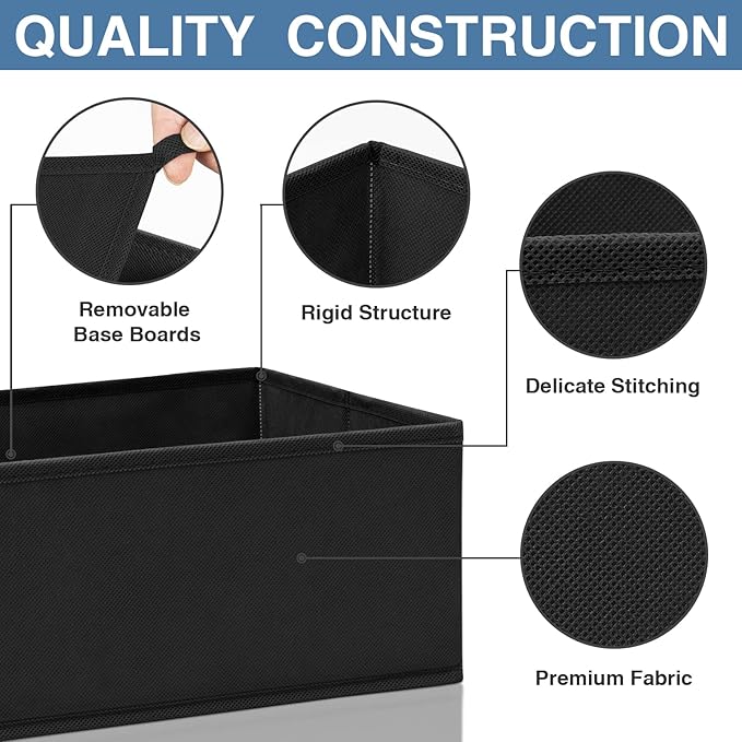 Criusia Drawer Organizer Clothes 12 Pack - Odorless Closet Organizers and Storage for Sock Underwear Bra - Dresser Organizador for Bedroom Organization -Nursery Drawer Divider Trays for Baby Clothes - Image 5