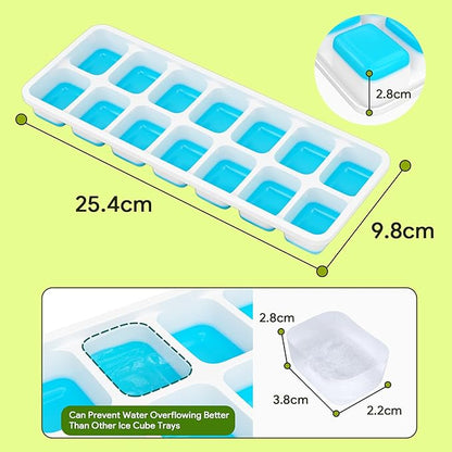 Ice Cube Trays 4 Pack, Airabc Silicone with Removable Lid, Easy-Release Flexible 14-cube Trays, LFGB Certified and BPA Free, Stackable Covers for Cocktail, Freezer - Image 5