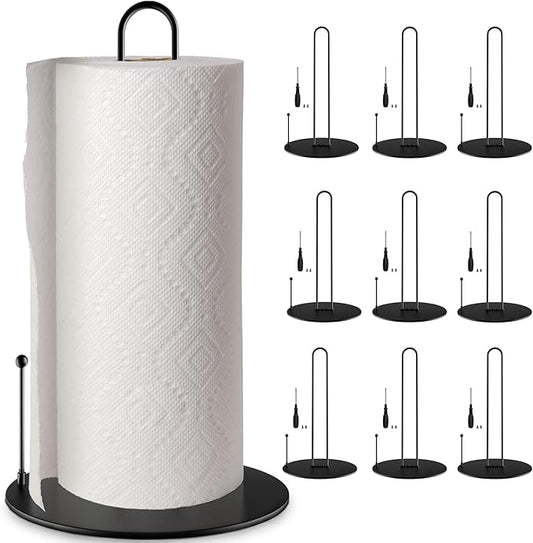10Pack Paper Towel Holder,Bulk Black Paper Towel Holder Stand Countertop for Kitchen by QualityEfficiency