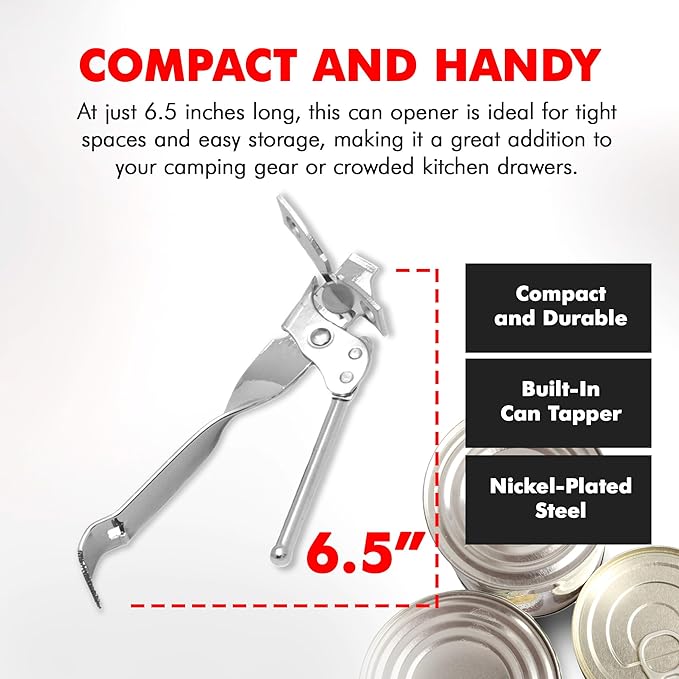 Chef Craft Select Can Opener with Tapper, 6.5 inches in length, Nickle Plated - Image 4