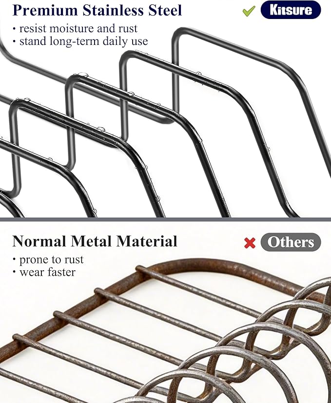 Kitsure Large Dish Drying Rack - Extendable Dish Rack, Multifunctional Dish Rack for Kitchen Counter, Anti-Rust Dish Drainers with Cutlery & Cup Holders 19.2"-26.7" L x 12.9" W, Black - Image 6