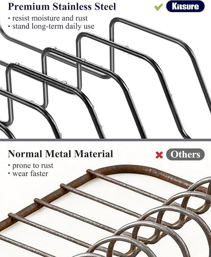 Kitsure Large Dish Drying Rack - Extendable Dish Rack, Multifunctional Dish Rack for Kitchen Counter, Anti-Rust Dish Drainers with Cutlery & Cup Holders 19.2"-26.7" L x 12.9" W, Black - Image 6