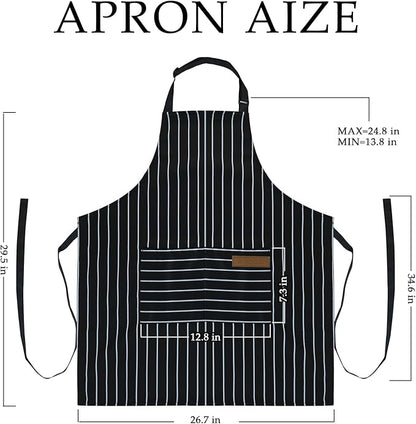 Taidven 2 Pack Apron - Unisex, Adjustable Bib Kitchen Apron, Cooking Apron, Aprons for Women Men with Pockets, Chef Aprons