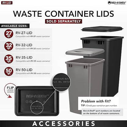 Rev-A-Shelf 35 qt. Silver Polymer Replacement Waste Container Pullouts