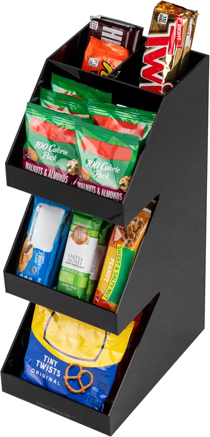 Mind Reader Coffee Tea Utensil and Condiment Station, Countertop Organizer, Coffee Bar, Kitchen, 6"L x 9"W x 16"H, Black - Image 5